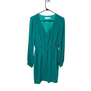 Trina Turk Emerald 100% Silk Long Sleeve dress size 0